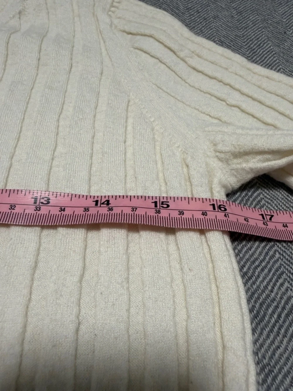 Helmut Lang Cream Wool Ribbed Crewneck Short Sleeve Top - Picture 7 of 10